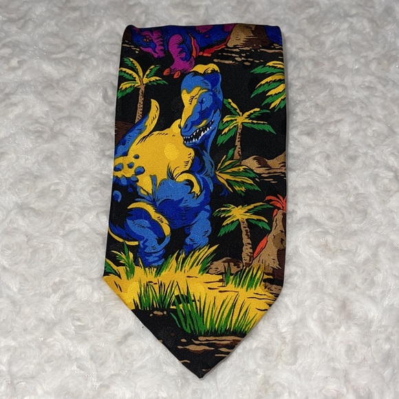 Addiction Other - ADDICTION DINOSAUR SILK TIE Black